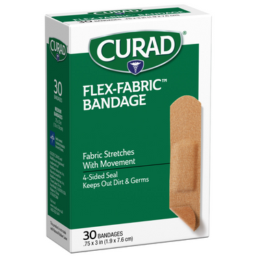 Flex-Fabric Strip Bandages, .75″ x 3″, 30 count